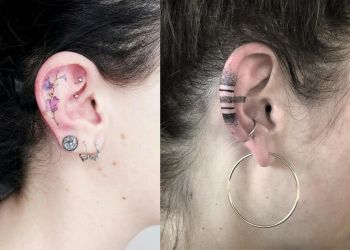 Тату на ушах