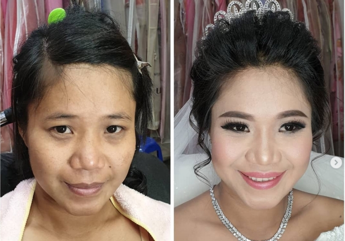 30 эффектных преображений: невесты до и после макияжа