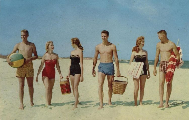 Retro Beach Reverie: Vibrant Snapshots from Days Gone By