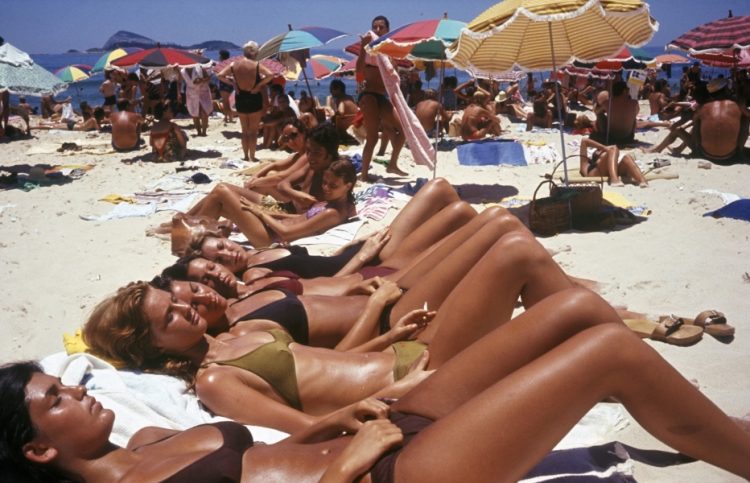 Retro Beach Reverie: Vibrant Snapshots from Days Gone By